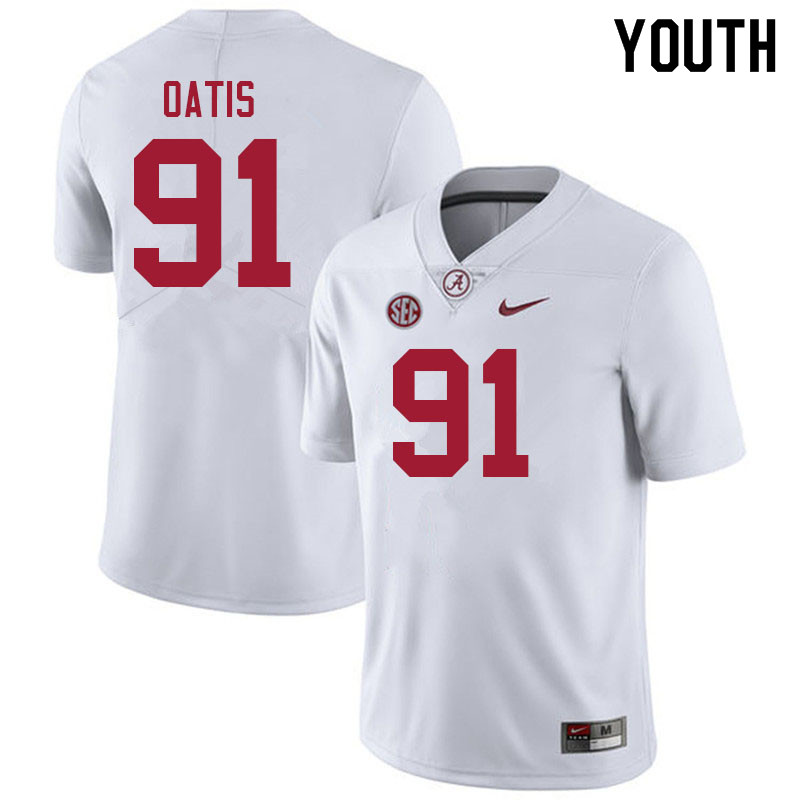 Youth #91 Jaheim Oatis Alabama White Tide College Football Jerseys Sale-White